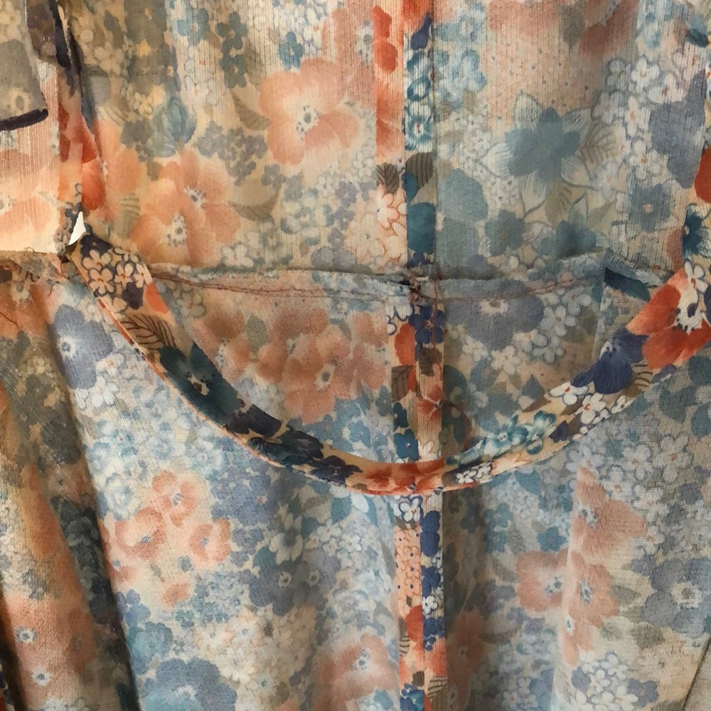 Vintage 70s Boho True Wrap Midi Dress/Duster - Picture 5 of 8